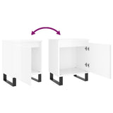 Comodini 2 pz Bianco Lucido 40x30x50 cm in Legno truciolato
