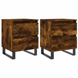 Comodini 2pz Rovere Fumo 40x35x50 cm in Legno truciolato