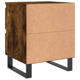 Comodini 2pz Rovere Fumo 40x35x50 cm in Legno truciolato