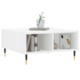 Tavolino da Salotto Bianco Lucido 60x60x30 cm Legno truciolato