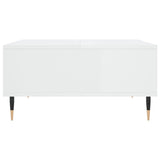 Tavolino da Salotto Bianco Lucido 60x60x30 cm Legno truciolato