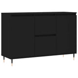 Credenza Nera 101,5x35x70 cm in Legno truciolato