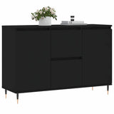 Credenza Nera 101,5x35x70 cm in Legno truciolato
