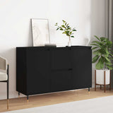 Credenza Nera 101,5x35x70 cm in Legno truciolato
