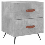 Comodino Grigio Cemento 40x35x47,5 cm in Legno truciolato