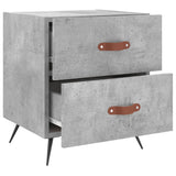 Comodino Grigio Cemento 40x35x47,5 cm in Legno truciolato