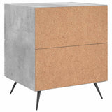Comodino Grigio Cemento 40x35x47,5 cm in Legno truciolato