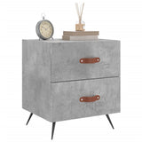 Comodino Grigio Cemento 40x35x47,5 cm in Legno truciolato