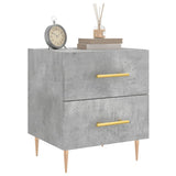 Comodini 2 pz Grigio Cemento 40x35x47,5 cm in Legno truciolato