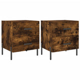 Comodini 2 pz Rovere Fumo 40x35x47,5 cm in Legno truciolato