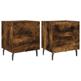 Comodini 2 pz Rovere Fumo 40x35x47,5 cm in Legno truciolato