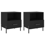 Comodini 2 pz Neri 40x35x47,5 cm in Legno truciolato