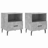 Comodini 2 pz Grigio Cemento 40x35x47,5 cm in Legno truciolato