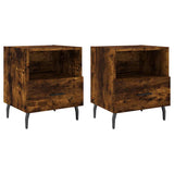 Comodini 2 pz Rovere Fumo 40x35x47,5 cm in Legno truciolato