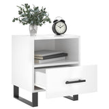 Comodini 2 pz Bianco Lucido 40x35x47,5 cm in Legno truciolato