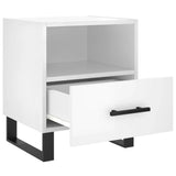 Comodini 2 pz Bianco Lucido 40x35x47,5 cm in Legno truciolato