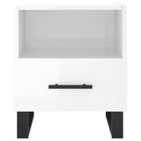 Comodini 2 pz Bianco Lucido 40x35x47,5 cm in Legno truciolato
