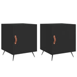 Comodini 2 pz Neri 40x40x50 cm in Legno truciolato