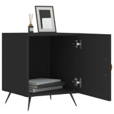 Comodini 2 pz Neri 40x40x50 cm in Legno truciolato