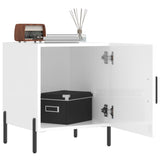 Comodini 2 pz Bianco Lucido 40x40x50 cm in Legno truciolato
