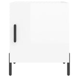 Comodini 2 pz Bianco Lucido 40x40x50 cm in Legno truciolato