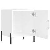Comodini 2 pz Bianco Lucido 40x40x50 cm in Legno truciolato