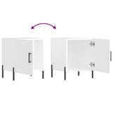 Comodini 2 pz Bianco Lucido 40x40x50 cm in Legno truciolato