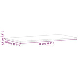 Piano Tavolo 80x40x1,5cm Rettangolare Legno Massello Faggio