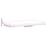 Piano Tavolo 60x40x1,5cm Rettangolare Legno Massello Faggio