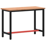 Banco da Lavoro 115x55x81,5 cm Legno Massello Faggio e Metallo