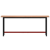 Banco da Lavoro 200x55x81,5 cm Legno Massello Faggio e Metallo