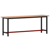 Banco da Lavoro 220x55x81,5 cm Legno Massello Faggio e Metallo