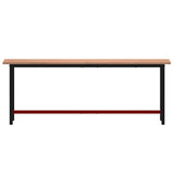 Banco da Lavoro 220x55x81,5 cm Legno Massello Faggio e Metallo