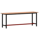 Banco da Lavoro 220x55x81,5 cm Legno Massello Faggio e Metallo