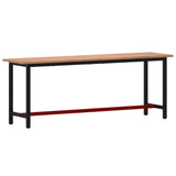 Banco da Lavoro 220x55x81,5 cm Legno Massello Faggio e Metallo
