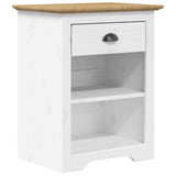 Comodino BODO 53x38,5x67 cm in Legno Massello di Pino Marrone