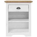 Comodino BODO 53x38,5x67 cm in Legno Massello di Pino Marrone