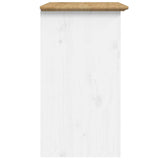 Comodino BODO 53x38,5x67 cm in Legno Massello di Pino Marrone