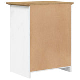 Comodino BODO 53x38,5x67 cm in Legno Massello di Pino Marrone