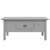 Tavolino da Salotto BODO 100x55x46cm Legno Massello Pino Grigio