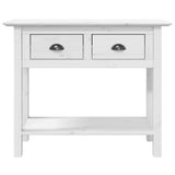 Tavolo Consolle BODO 91x35x74 cm Legno Massello Pino Bianco