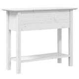 Tavolo Consolle BODO 91x35x74 cm Legno Massello Pino Bianco