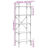 Libreria Grigio Sonoma 5 Ripiani 56x31,5x174 cm truciolato
