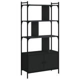 Libreria con Ante Nera 76,5x30x154,5 cm Legno truciolato