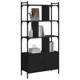 Libreria con Ante Nera 76,5x30x154,5 cm Legno truciolato