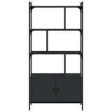 Libreria con Ante Nera 76,5x30x154,5 cm Legno truciolato