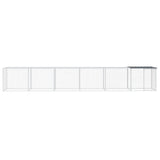 Gabbia Polli con Tetto Antracite 603x98x90 cm Acciaio Zincato