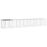 Gabbia Polli con Tetto Antracite 603x98x90 cm Acciaio Zincato
