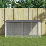 Gabbia per polli con tetto antracite 203x98x90 cm in acciaio zincato