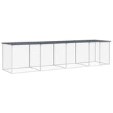Gabbia Polli con Tetto Antracite 403x98x90 cm Acciaio Zincato